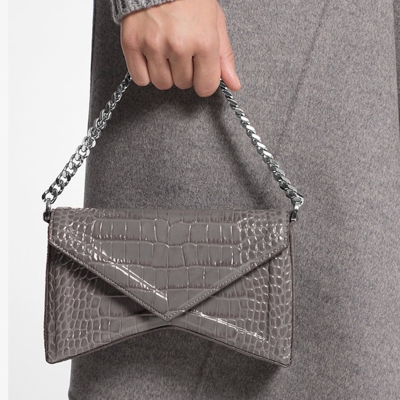Michael Kors Collection Gray Crossbody Bag with Chain Strap - Picture 6 of 12